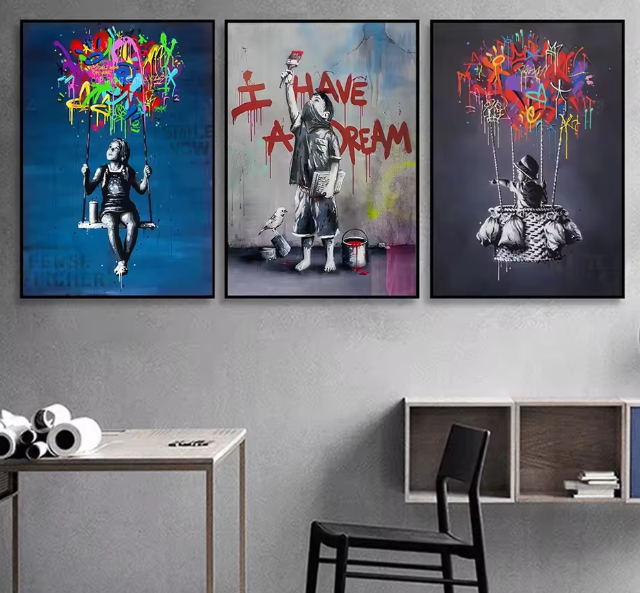 Premium Wall Art - Abstract Banksy: Dreams in Colour (Multiple Sizes Available)